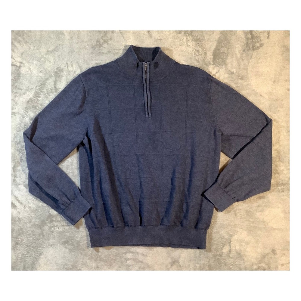 Van Heusen Men's Navy 1/4 Zip Pullover Sweater XL